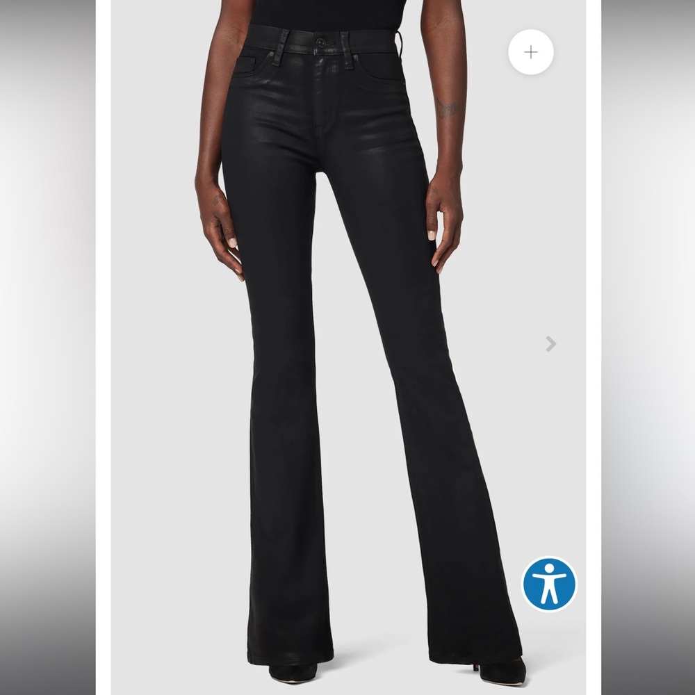 Worn once. Hudson Barbara black coated boot cut jean.